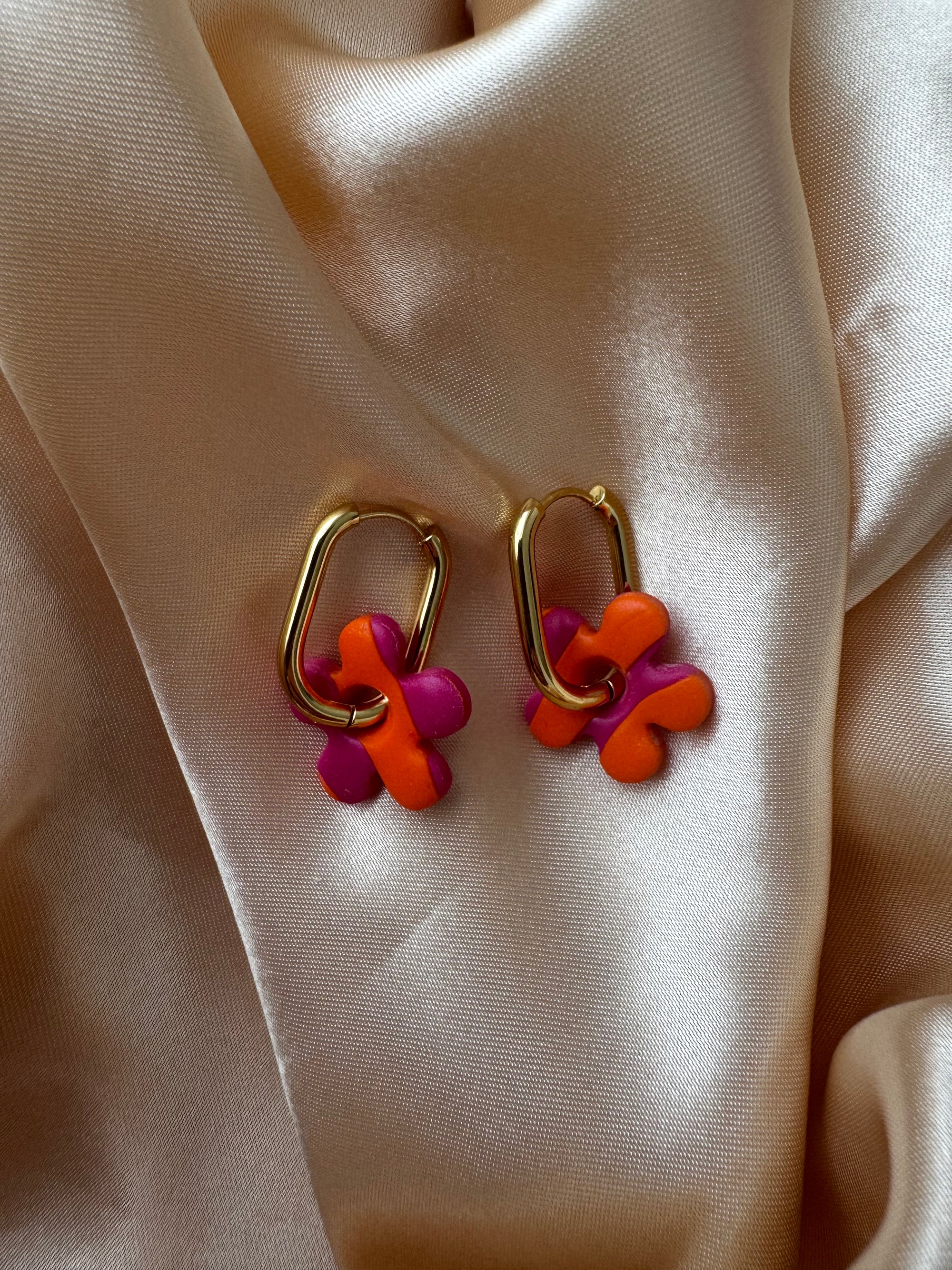 Pampilles - Orange et Rose (sans créoles)