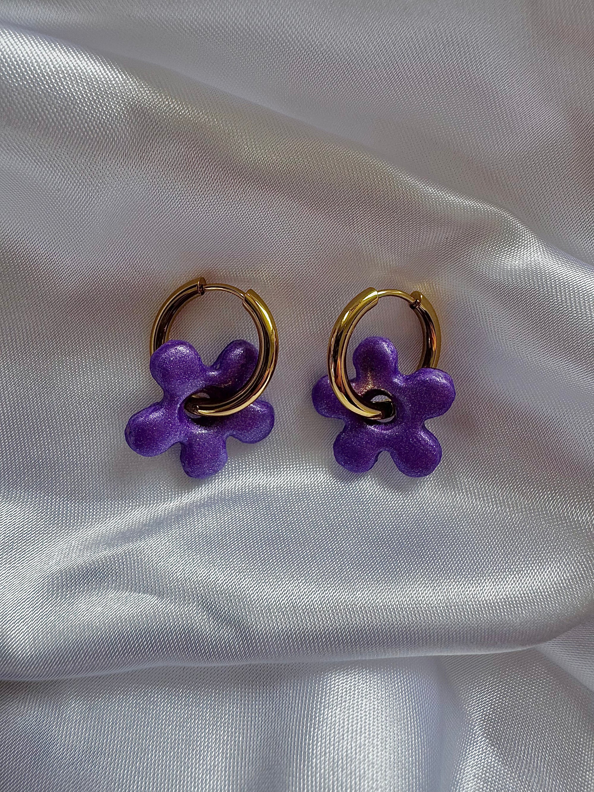 Pampilles - Violette Pailletée (sans créoles)