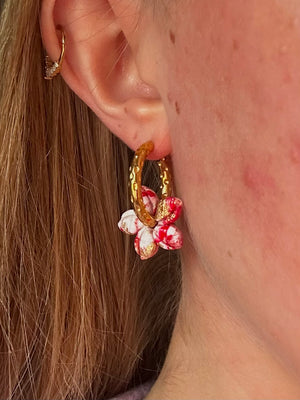 Pampilles Mini Vaiana - Rouge, Blanc et Or (sans créoles)