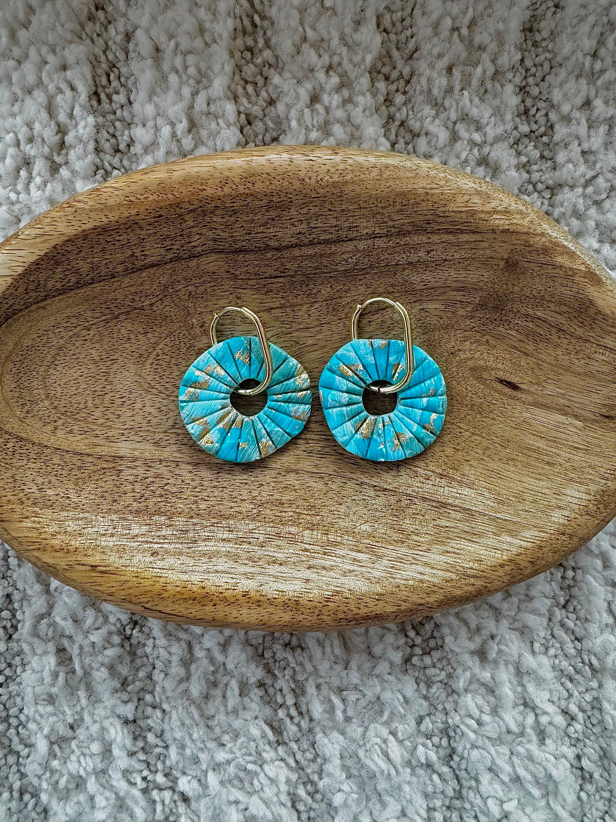 Pampilles - Turquoise et Or (sans créoles)