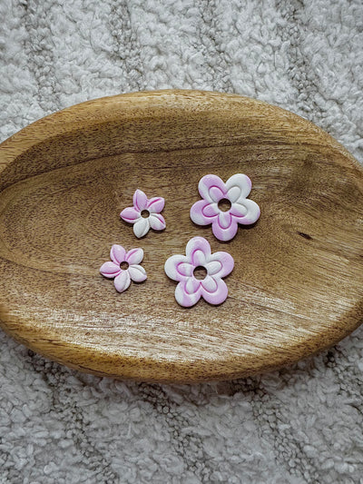 Pampilles - Rose et Blanche (sans créoles)