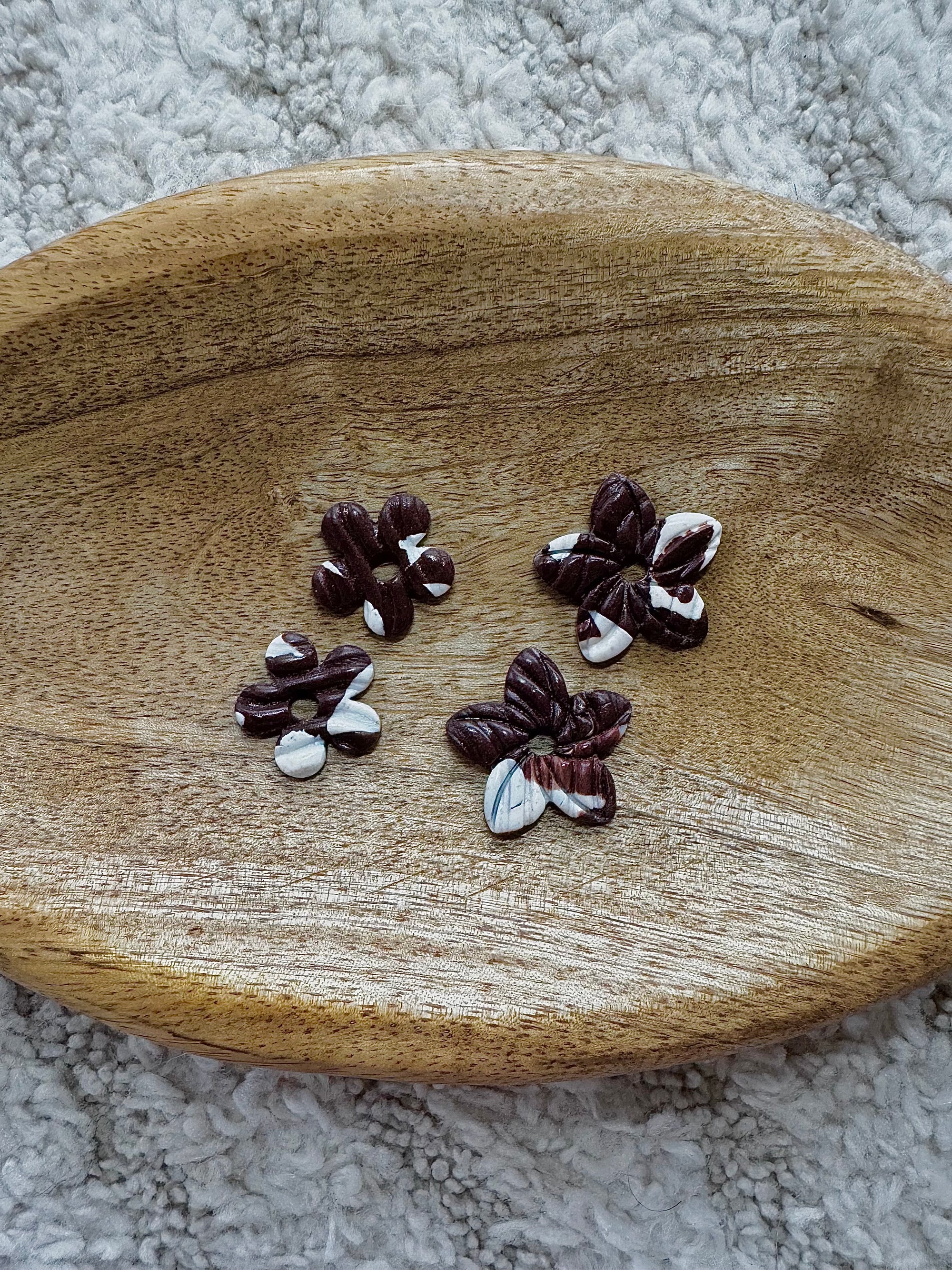 Pampilles - Marron et Blanche (sans créoles)