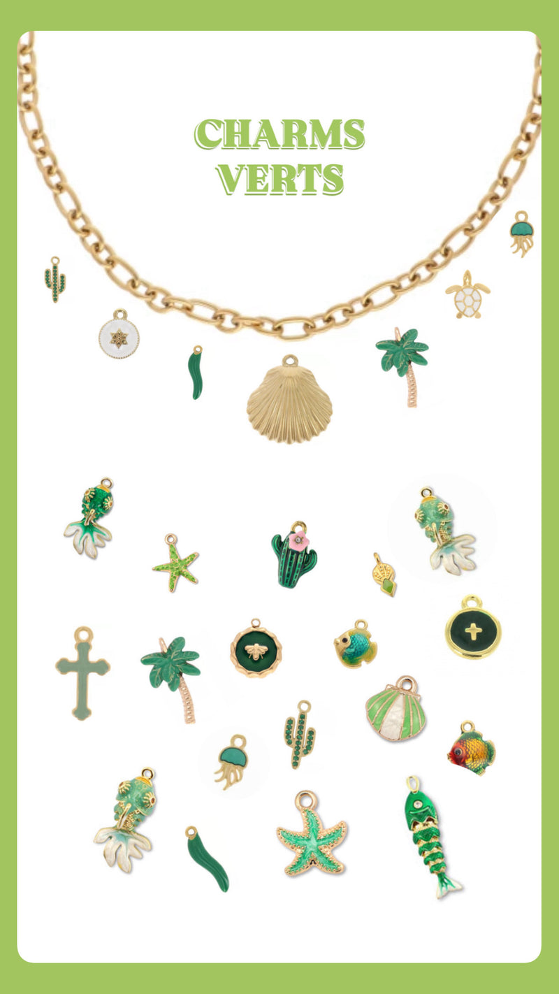 Charms à clipser - Vert (Bracelets et Colliers)