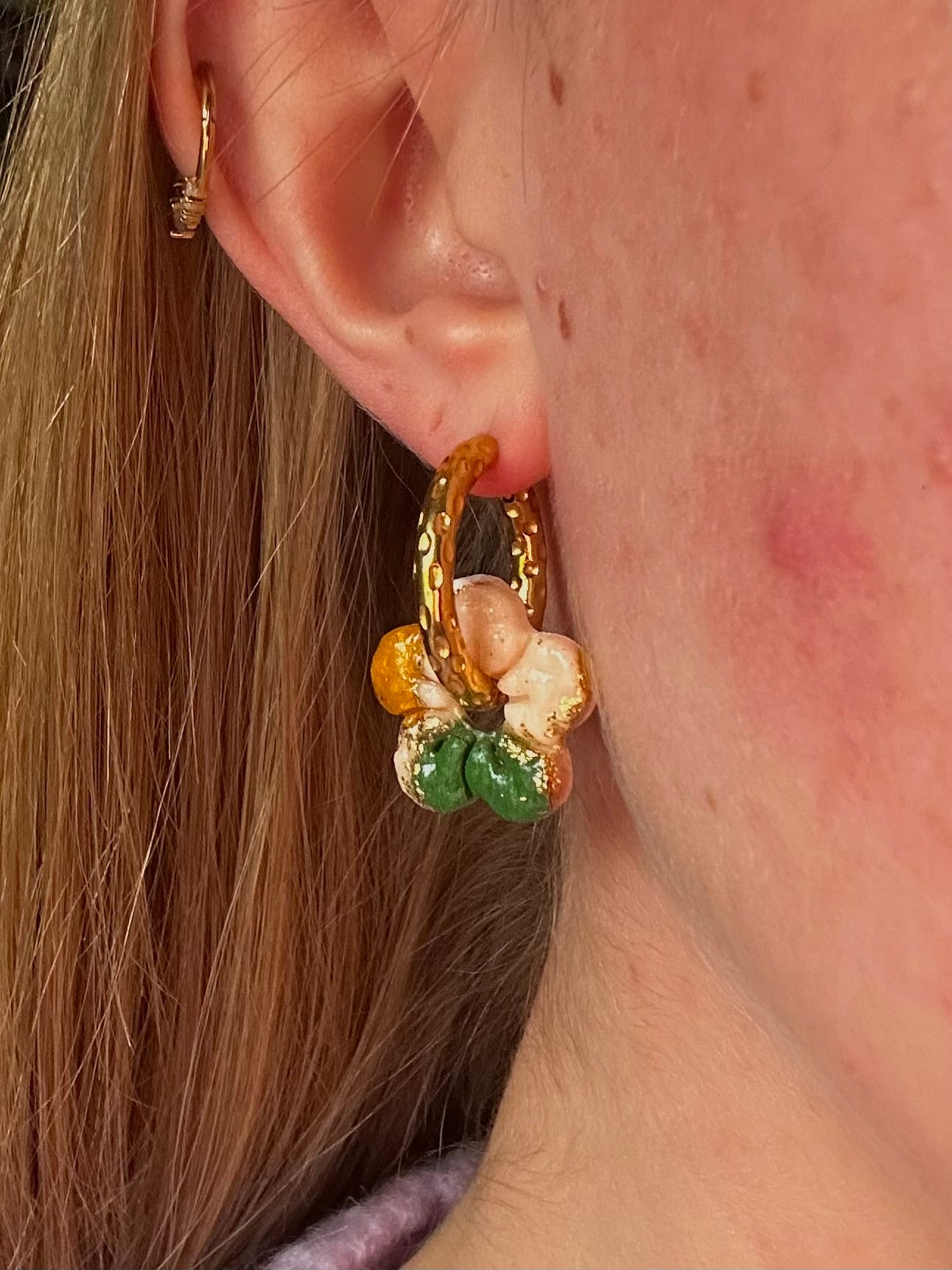 Pampilles Maya - Vert, Jaune (sans créoles)