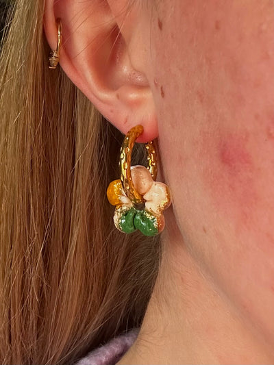 Pampilles Maya - Vert, Jaune (sans créoles)