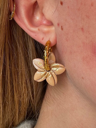 Pampilles Vaiana - Beige et Or (sans créoles)