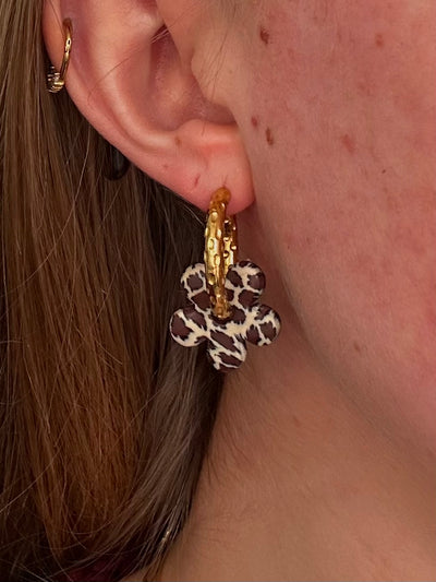 Pampilles Fleur - Léopard (sans créoles)