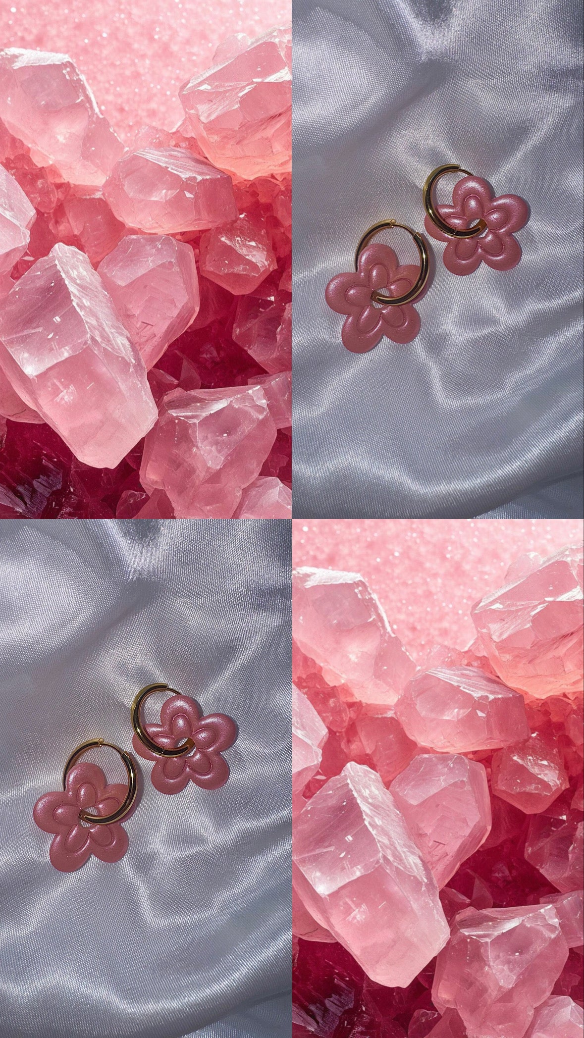 Pampilles - Rose Irisée (sans créoles)