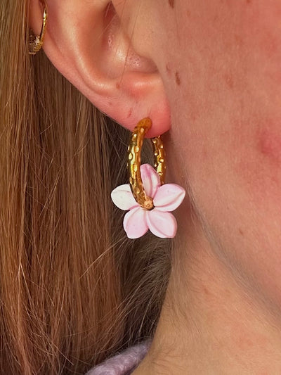 Pampilles Mini Vaiana - Rose et Blanc (sans créoles)