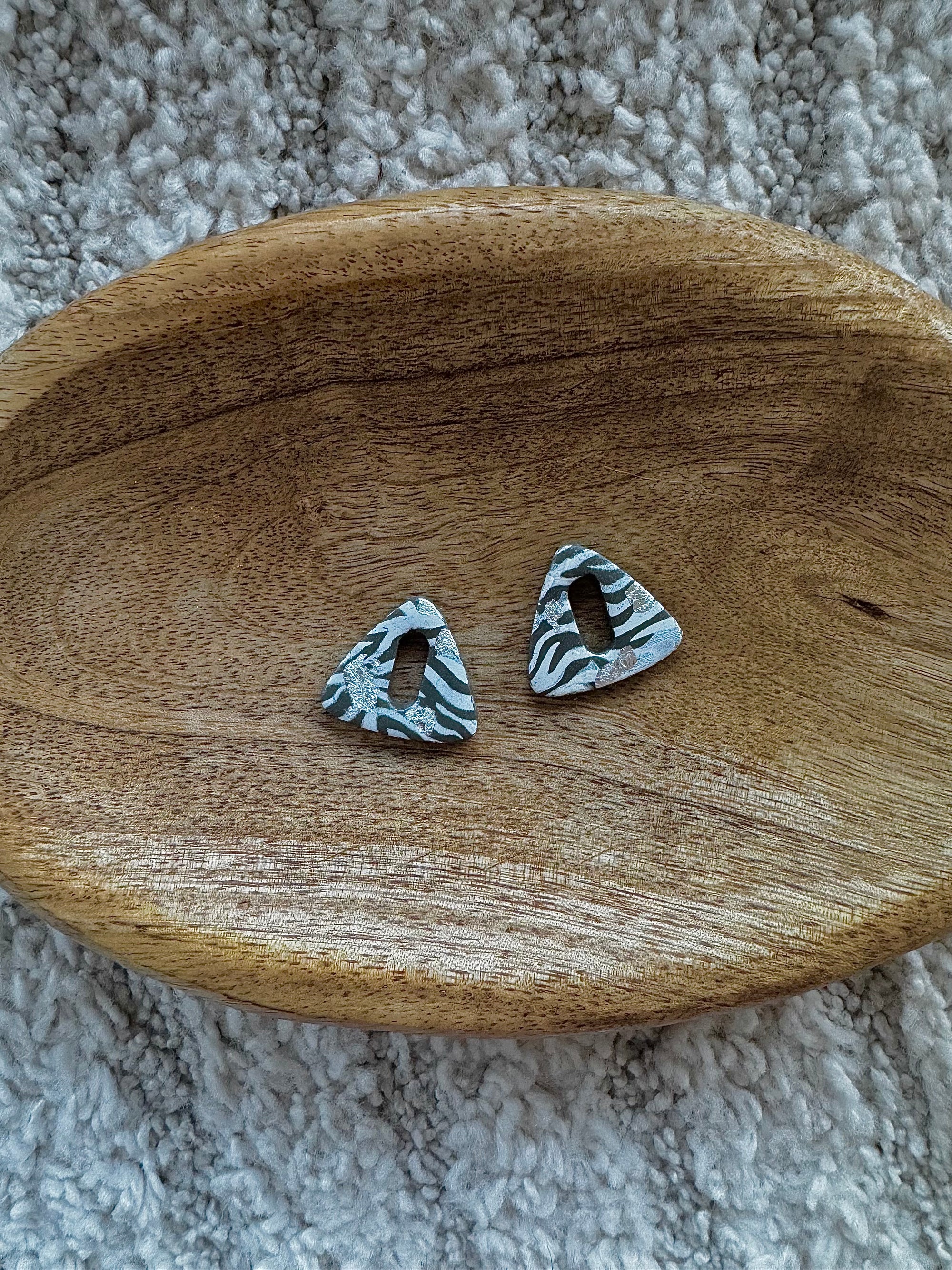 Pampilles - Zèbre Blanc et Gris (sans créoles)