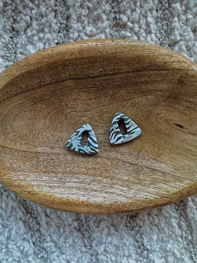 Pampilles - Zèbre Blanc et Gris (sans créoles)