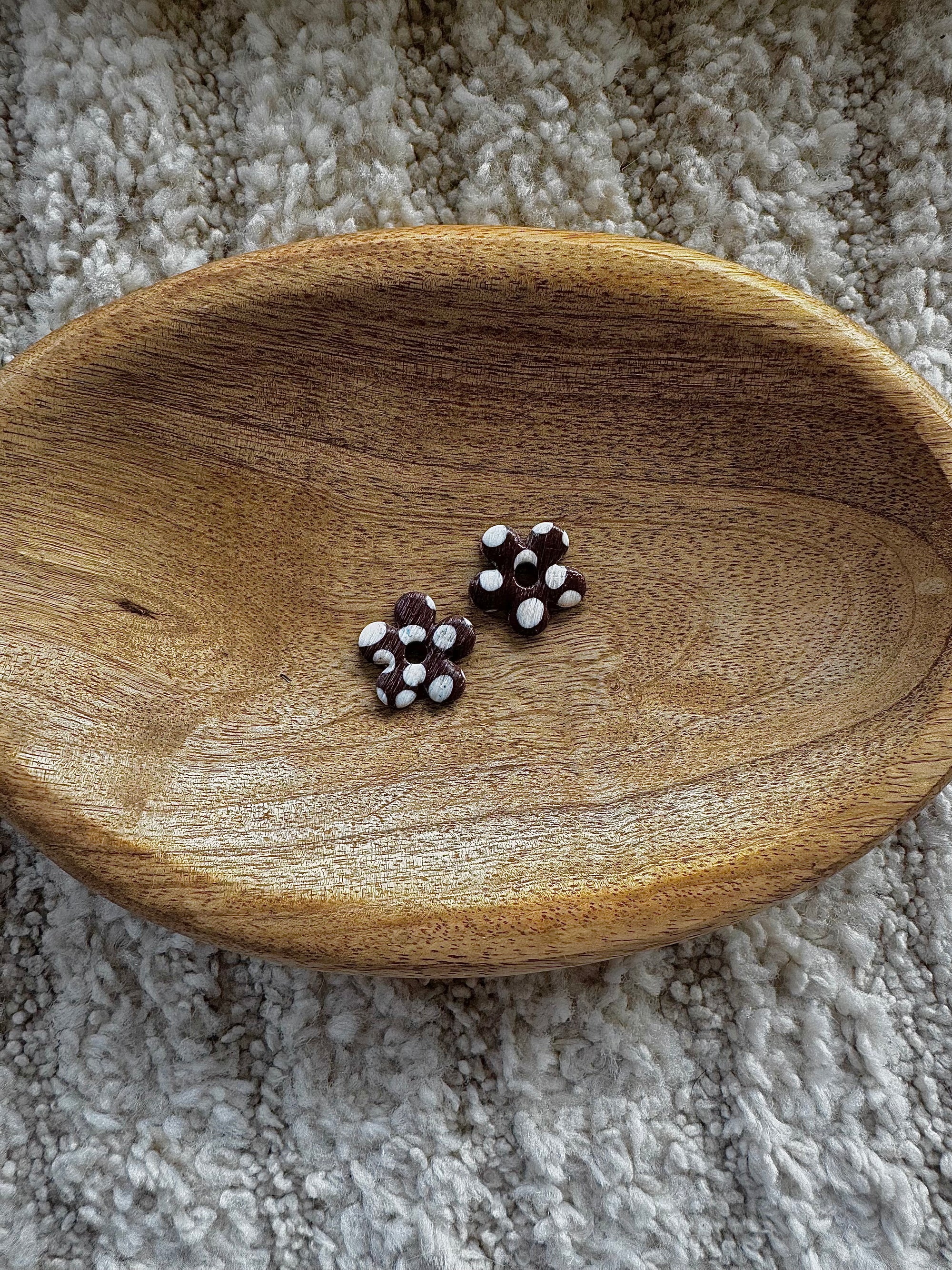 Pampilles - Pois Marron et Blancs (sans créoles)