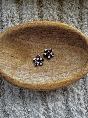 Pampilles - Pois Marron et Blancs (sans créoles)