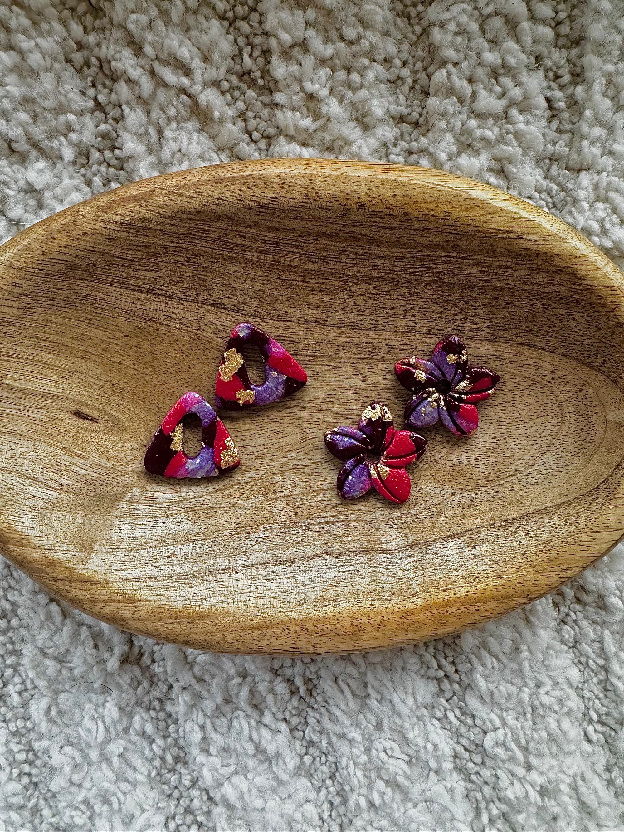 Pampilles - Bordeaux, Rouge, Or (sans créoles)