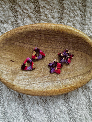 Pampilles - Bordeaux, Rouge, Or (sans créoles)