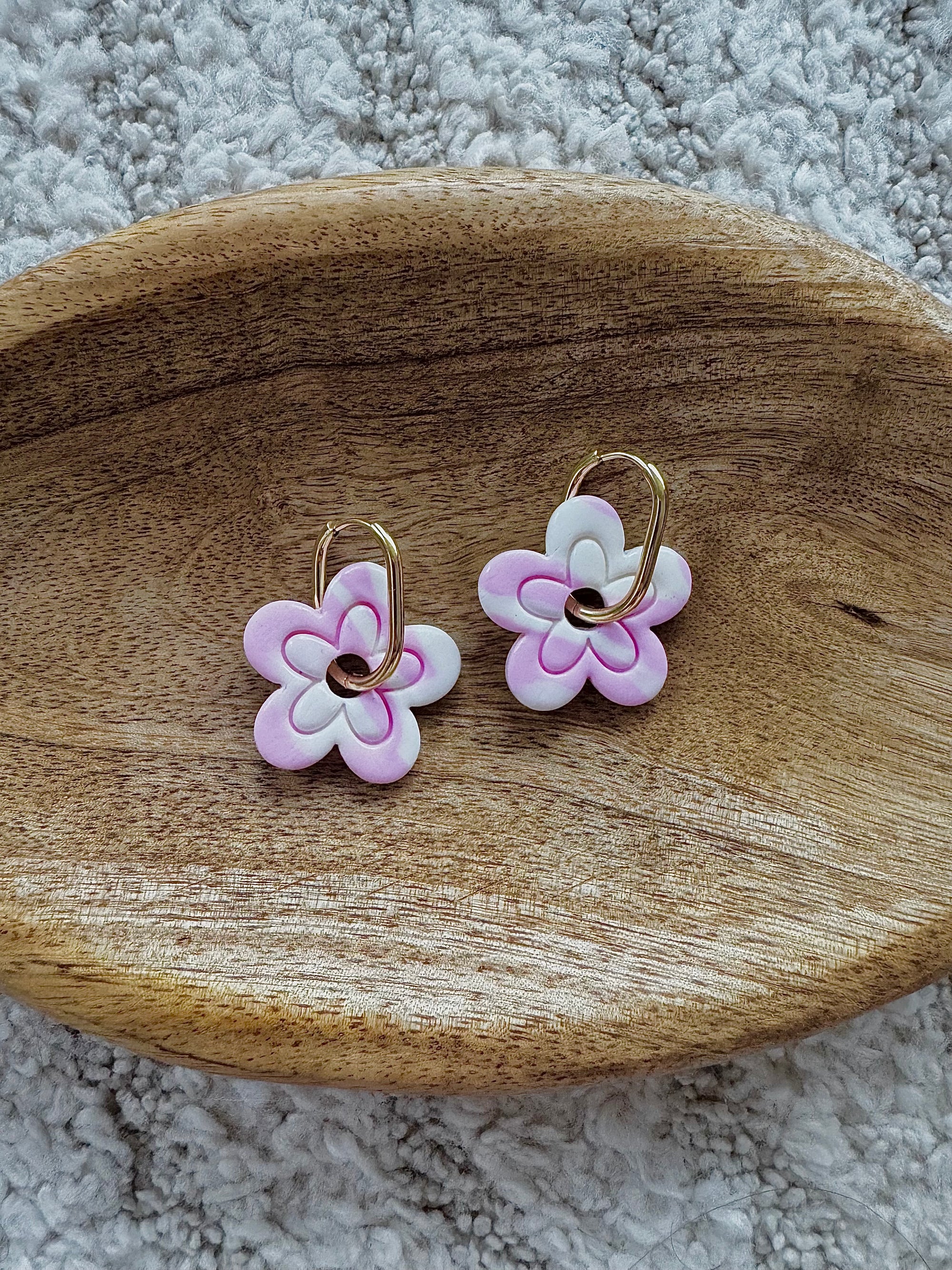 Pampilles - Rose et Blanche (sans créoles)