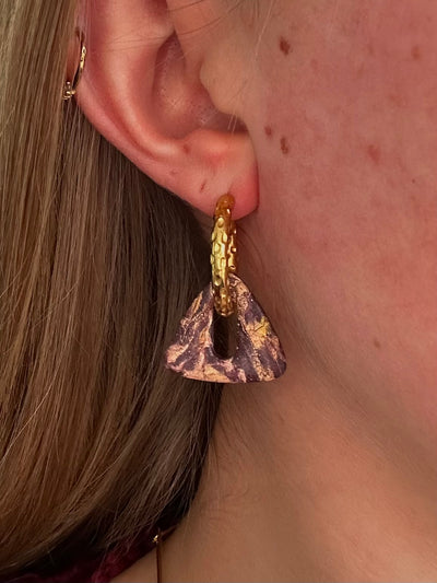 Pampilles Trionis - Marbre Bordeaux et Or (sans créoles)