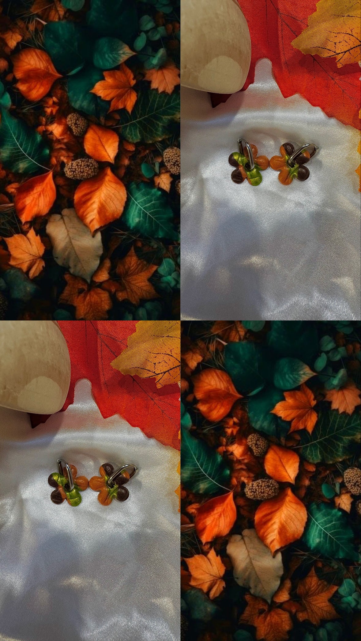 Pampilles - Marron, Orange, Vert (sans créoles)