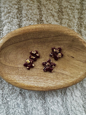 Pampilles - Bordeaux et Or (sans créoles)