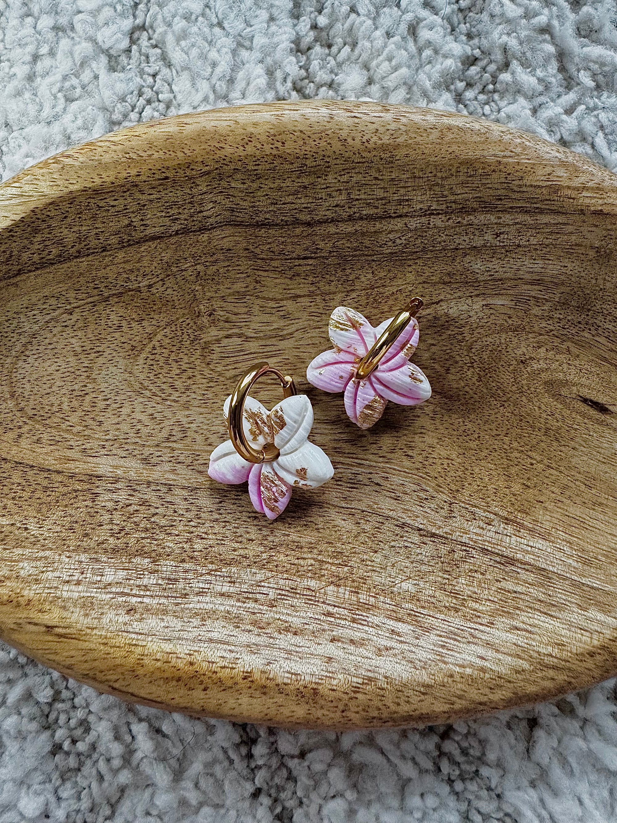 Pampilles - Blanche, Rose et Or (sans créoles)