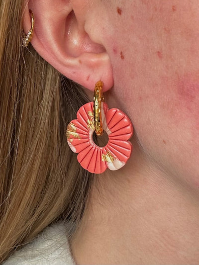 Pampilles Avelia - Corail et Or (sans créoles)