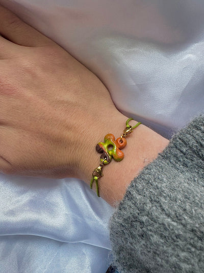 Pampille Bracelets Interchangeables - Marron, Orange, Vert (sans cordons