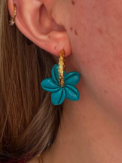 Pampilles Vaiana - Bleu Canard (sans créoles)