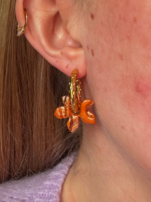 Pampilles Feura - Orange et Or (sans créoles)