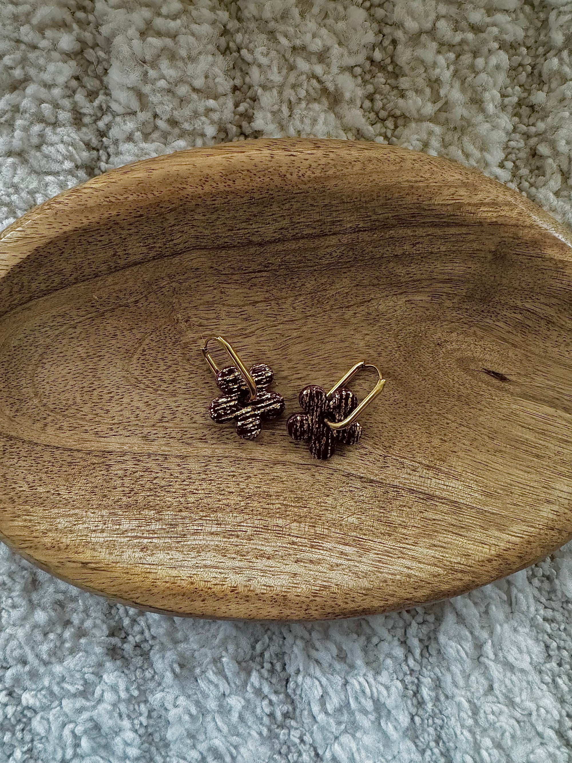 Pampilles - Bordeaux, effet or (sans créoles)