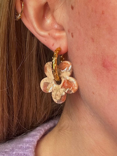 Pampilles Maxi Fleur - Beige transparent (sans créoles)