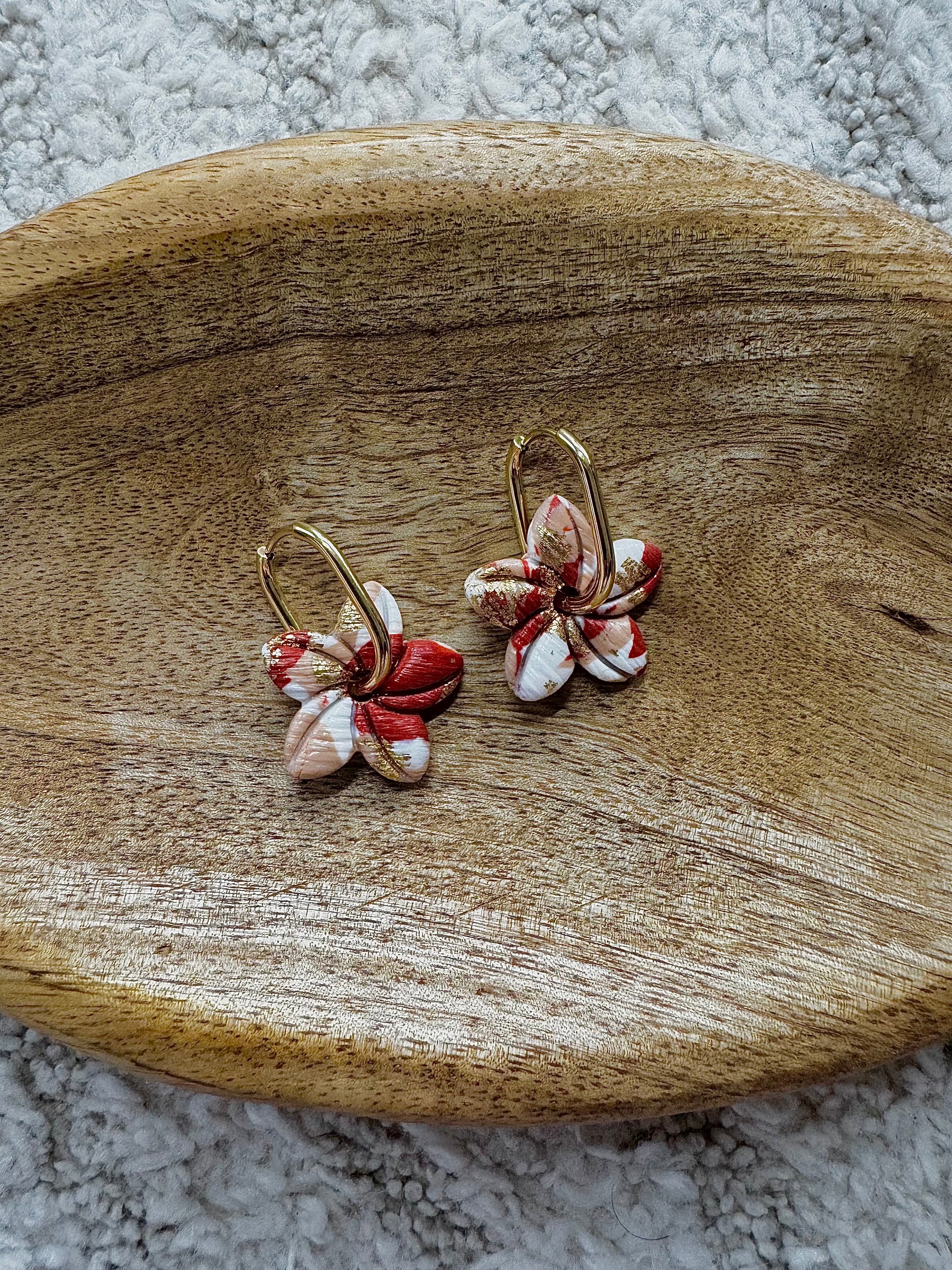 Pampilles - Beige, Terracotta et Or (sans créoles)