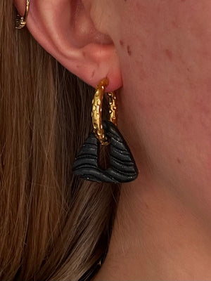 Pampilles Trionis - Noir pailleté (sans créoles)