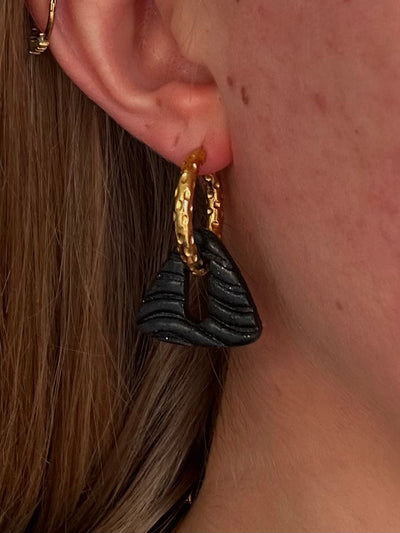 Pampilles Trionis - Noir pailleté (sans créoles)