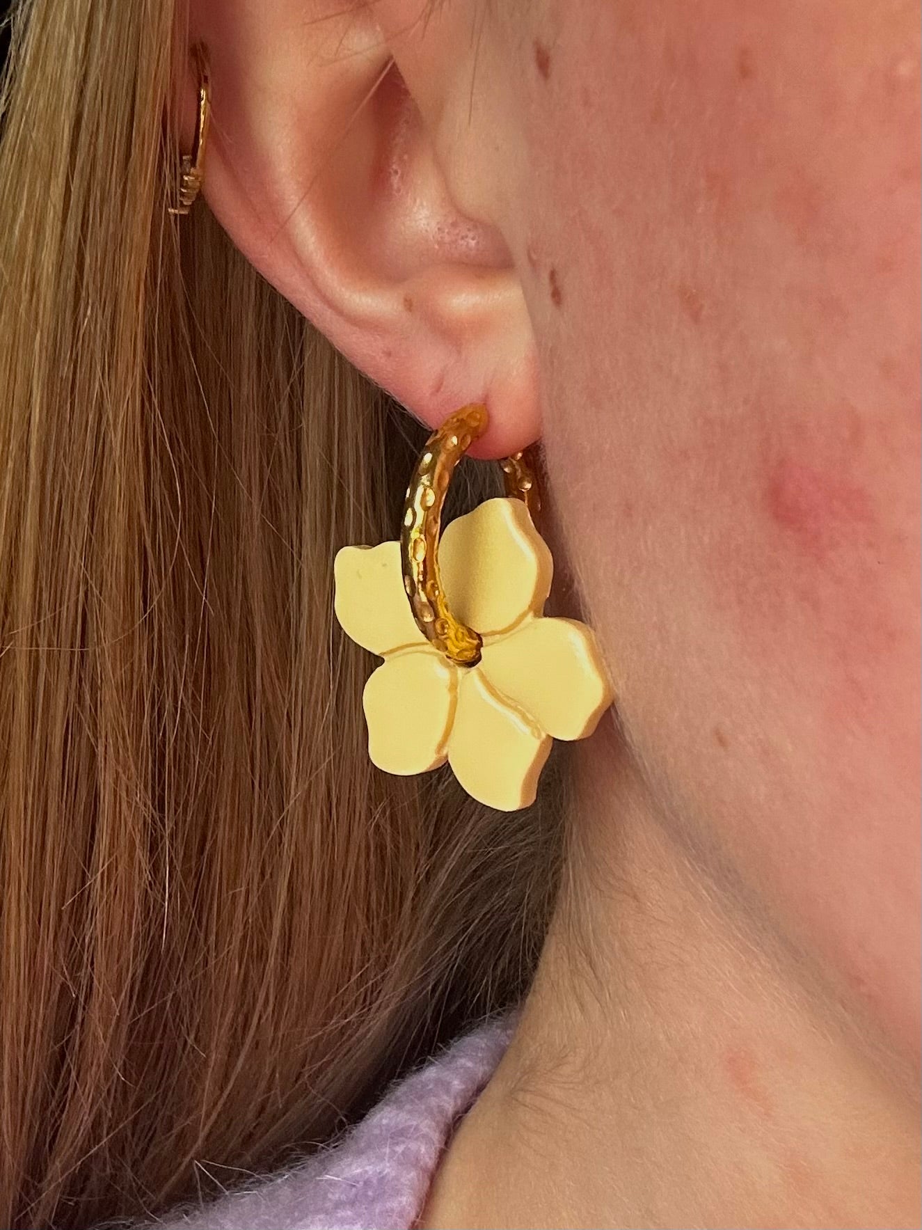 Pampilles Mahora - Jaune pastel (sans créoles)