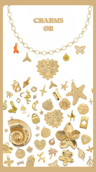 Charms à clipser - Or (Bracelets et Colliers)