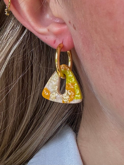 Pampilles Trionis - Vert, Moutarde et Crème (sans créoles)