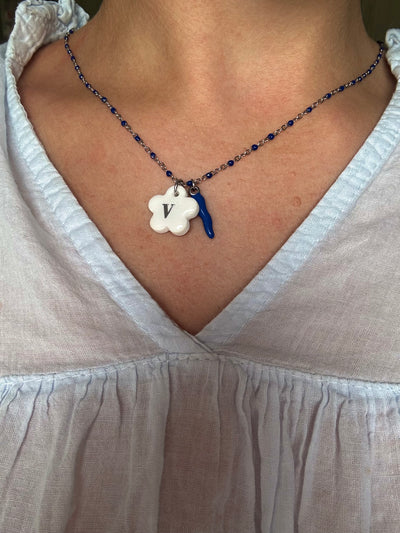 Collier Bloomy Argent - Personnalisable 🩶