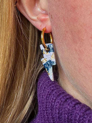 Pampilles Éclair - Lilas, Bleu pailleté, Blanc (sans créoles)