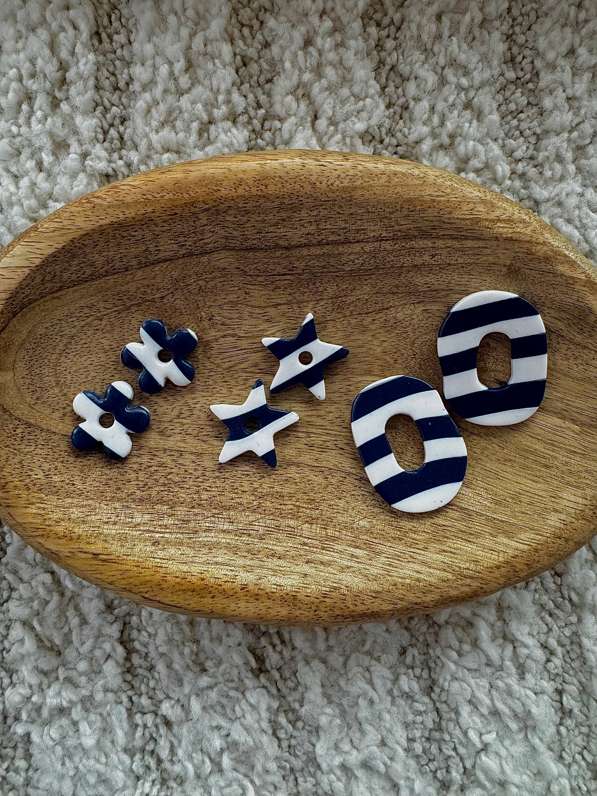 Pampilles - Rayures Marine et Blanches (sans créoles)