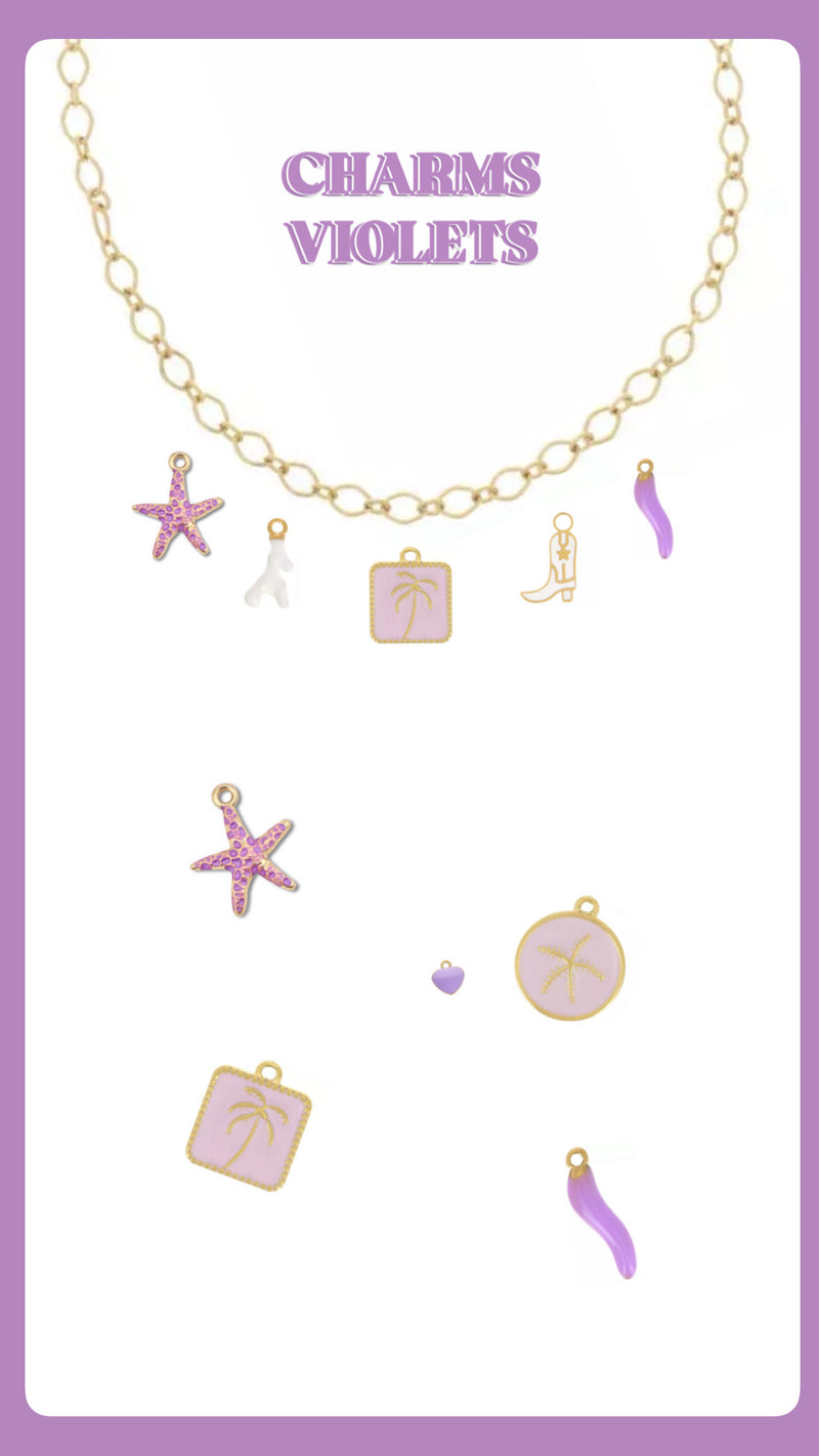 Charms à clipser - Violet (Bracelets et Colliers)