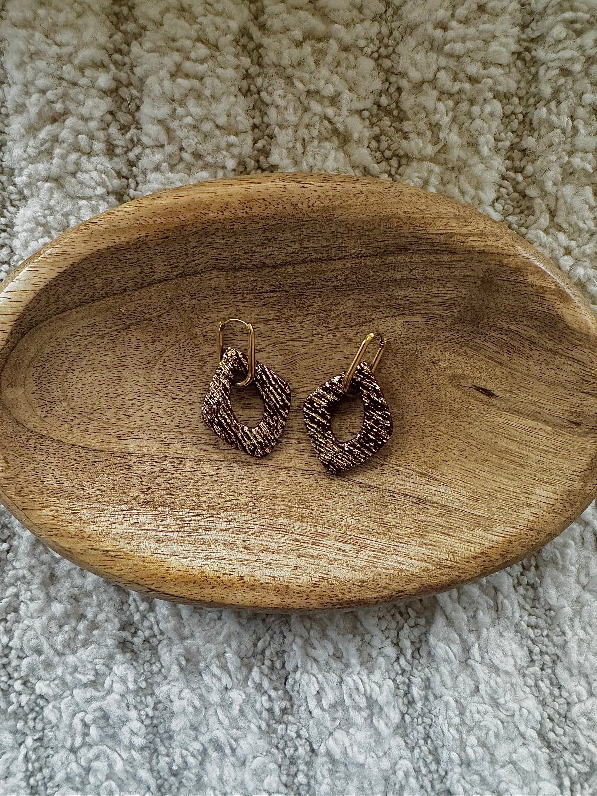 Pampilles - Bordeaux, effet or (sans créoles)