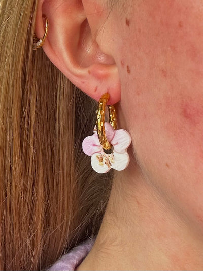 Pampilles Maya - Rose et Or (sans créoles)