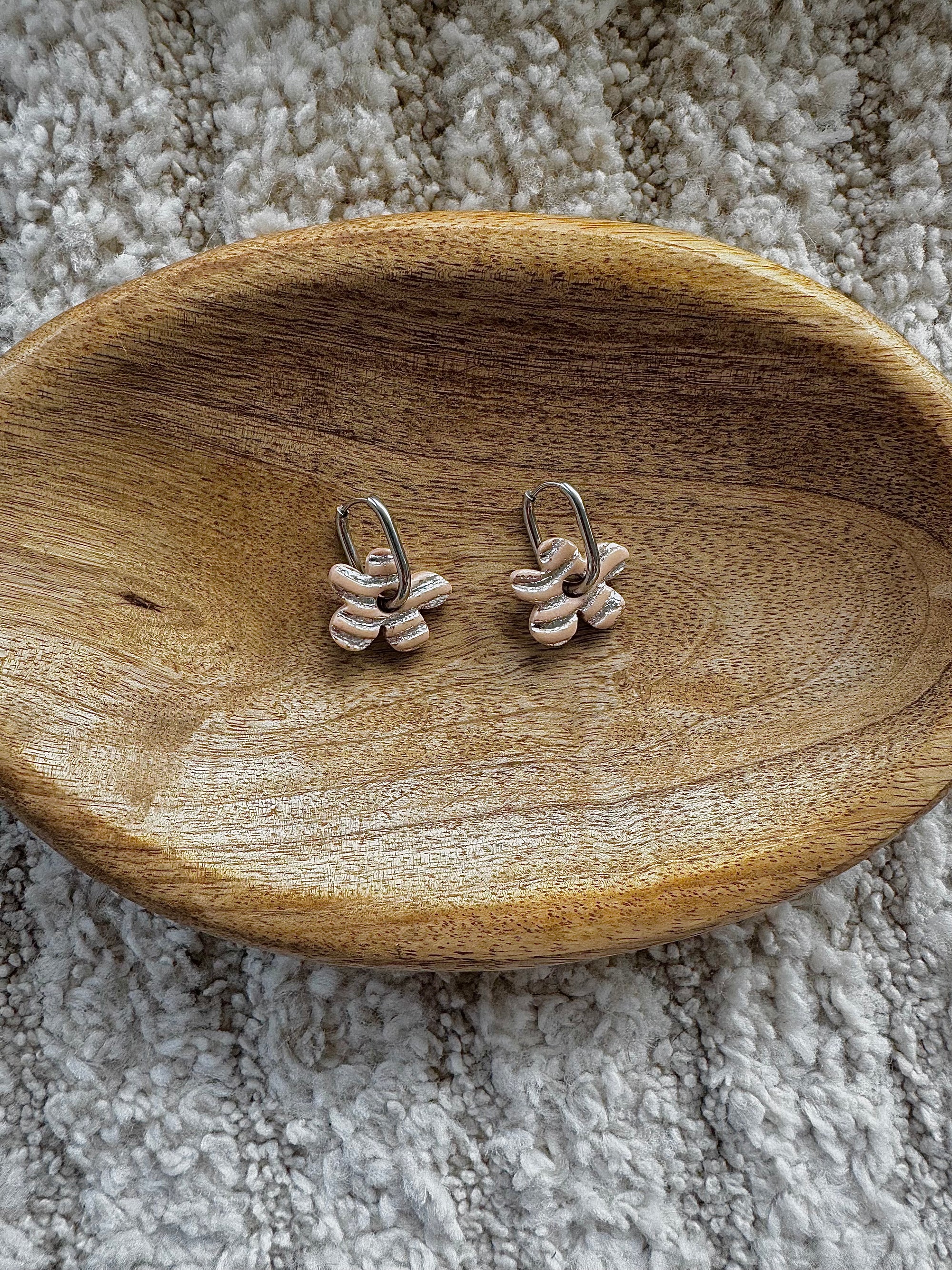 Pampilles - Beige et Argent (sans créoles)