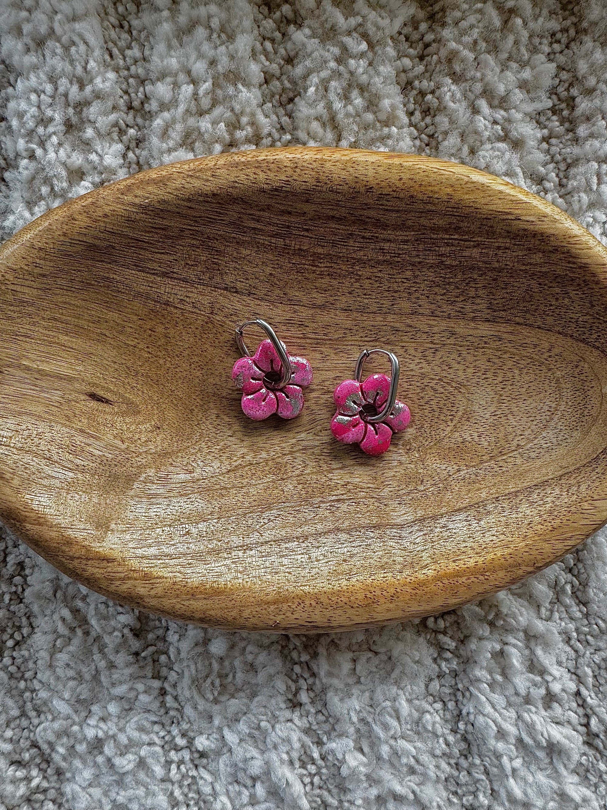 Pampilles - Rouge et Argent (sans créoles)