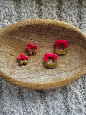 Pampilles - Rouge et Or (sans créoles)