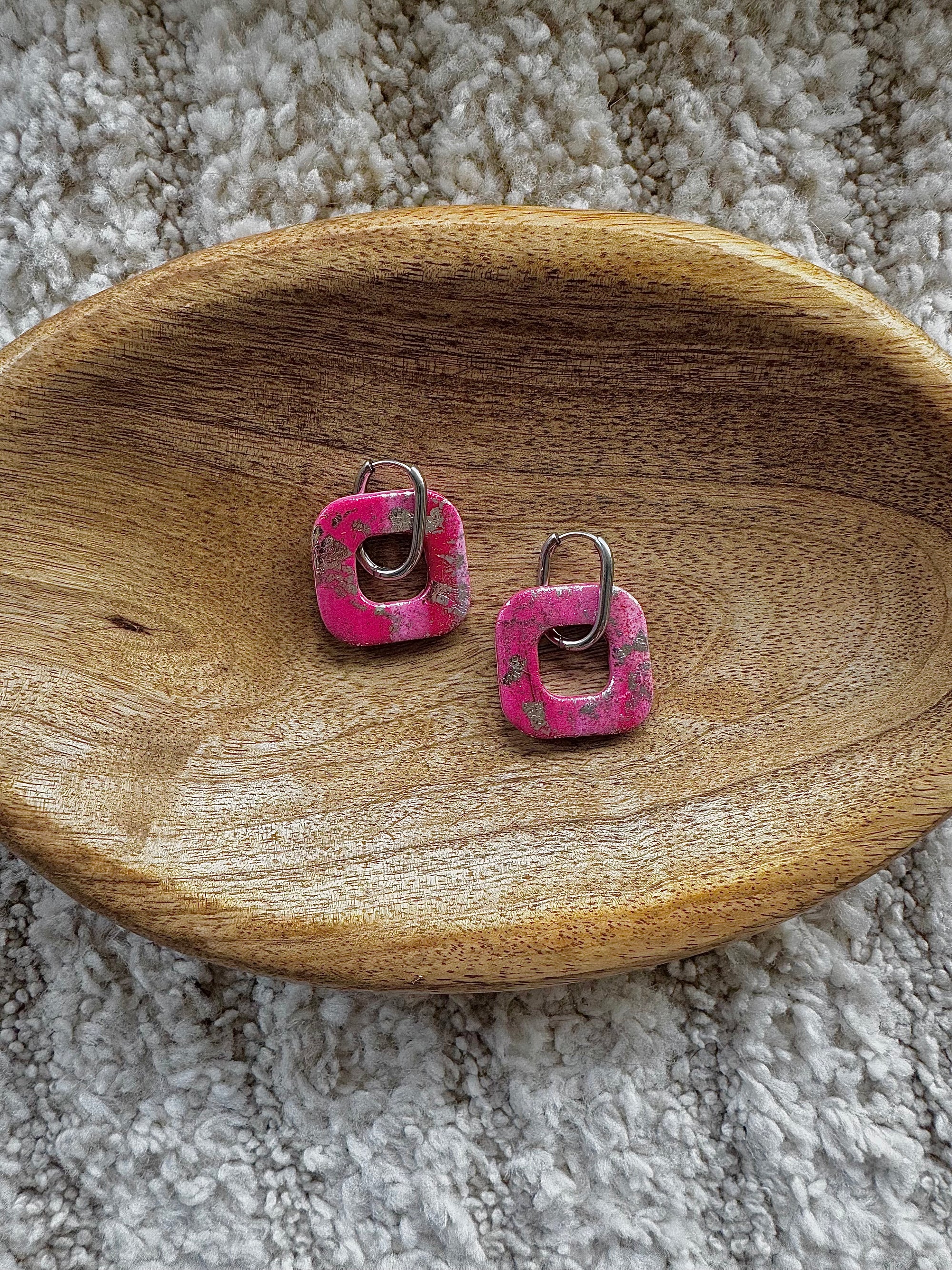 Pampilles - Rouge et Argent (sans créoles)