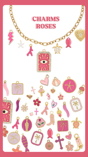 Charms à clipser - Rose (Bracelets et Colliers)
