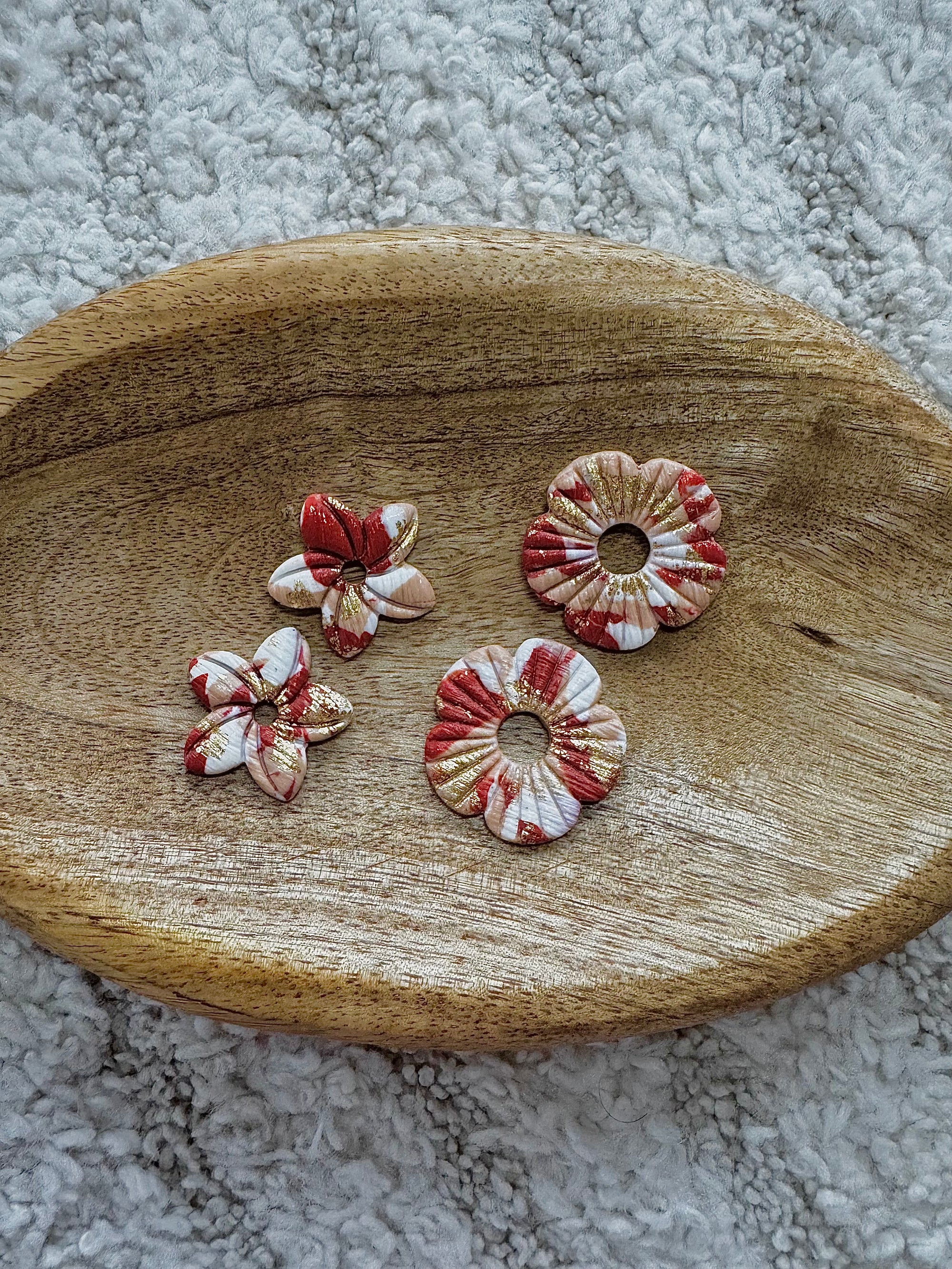 Pampilles - Beige, Terracotta et Or (sans créoles)