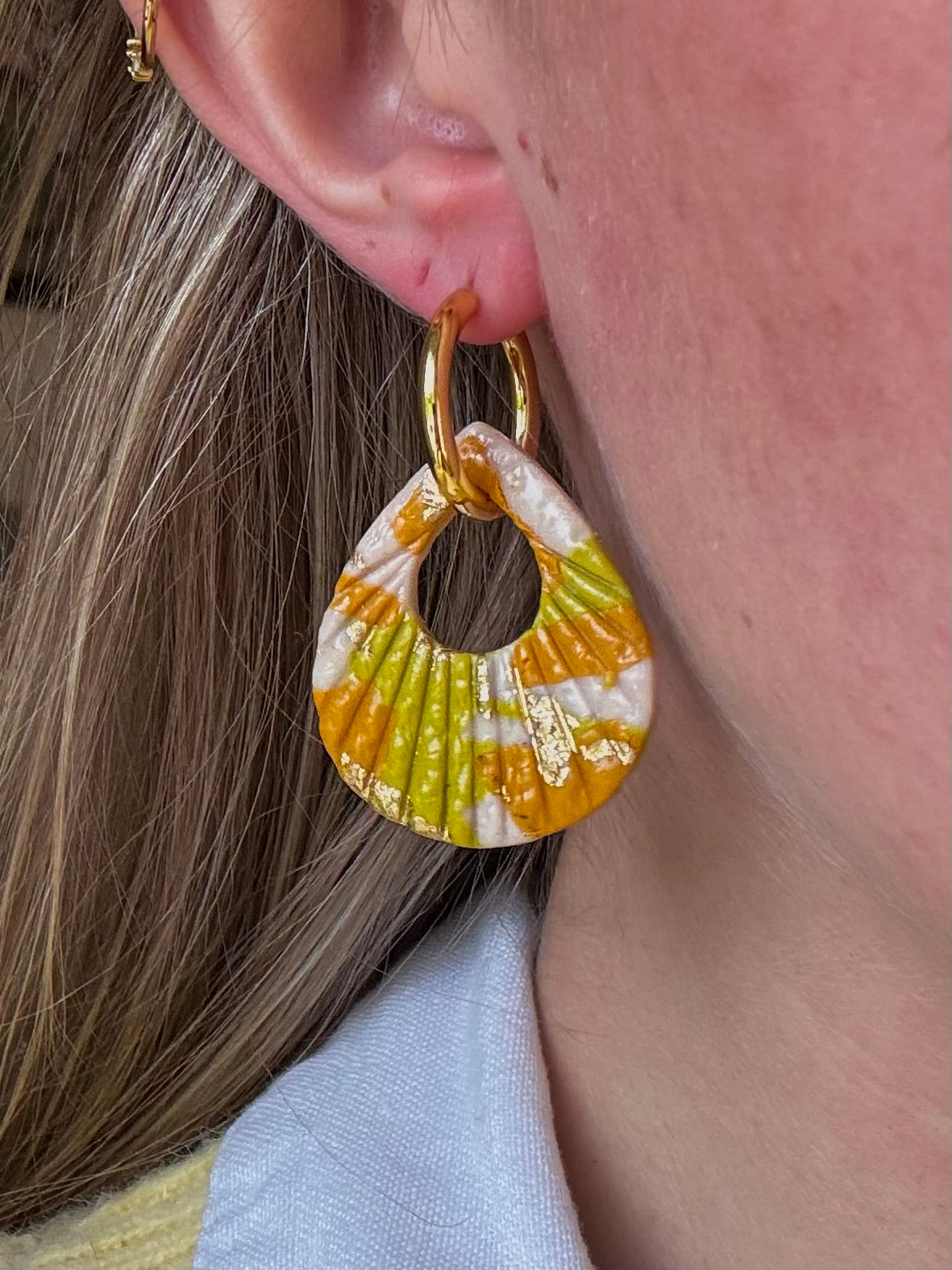 Pampilles Névaé - Vert, Moutarde, Crème (sans créoles)