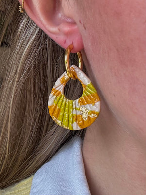 Pampilles Névaé - Vert, Moutarde, Crème (sans créoles)